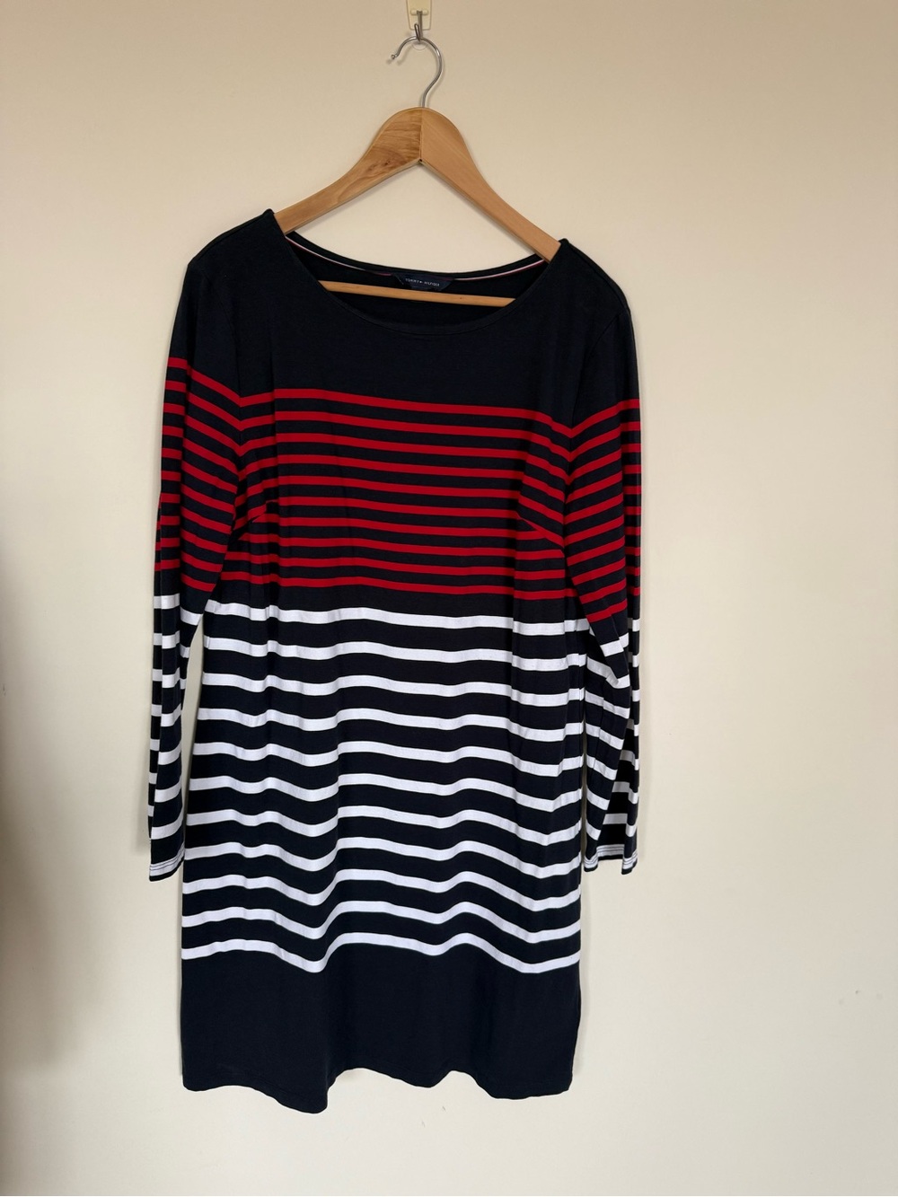 Tommy Hilfiger Navy Crewneck Tee with Signature Trim